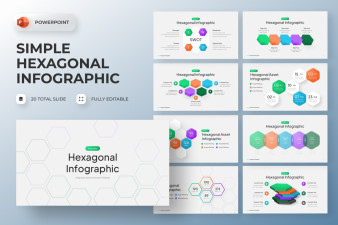Hexagonal Simple Infographics PowerPoint Template